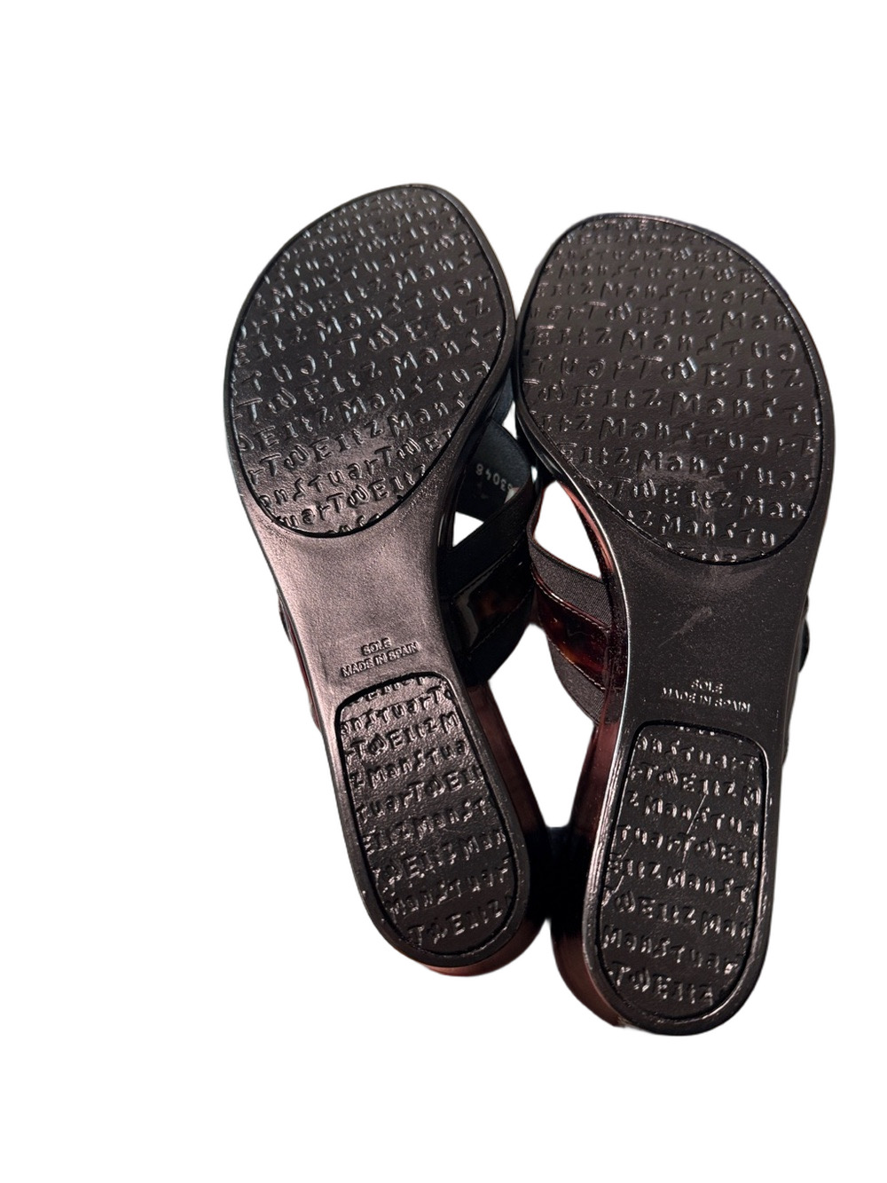 Stuart Weitzman Dark Tortoiseshell Brown Wedge Slide Sandals Size 9.5 NWT - Picture 5 of 5